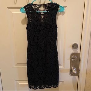 Banana Republic dark green lace dress
